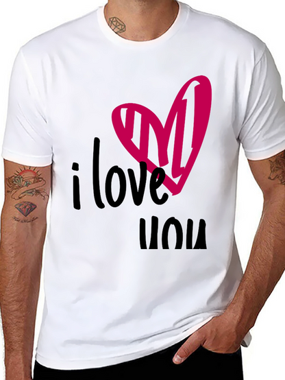 I Love You Heart Tee - Black Graphic T-Shirt