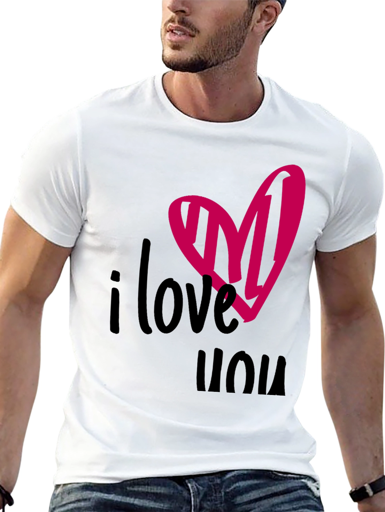I Love You Heart Tee - Black Graphic T-Shirt