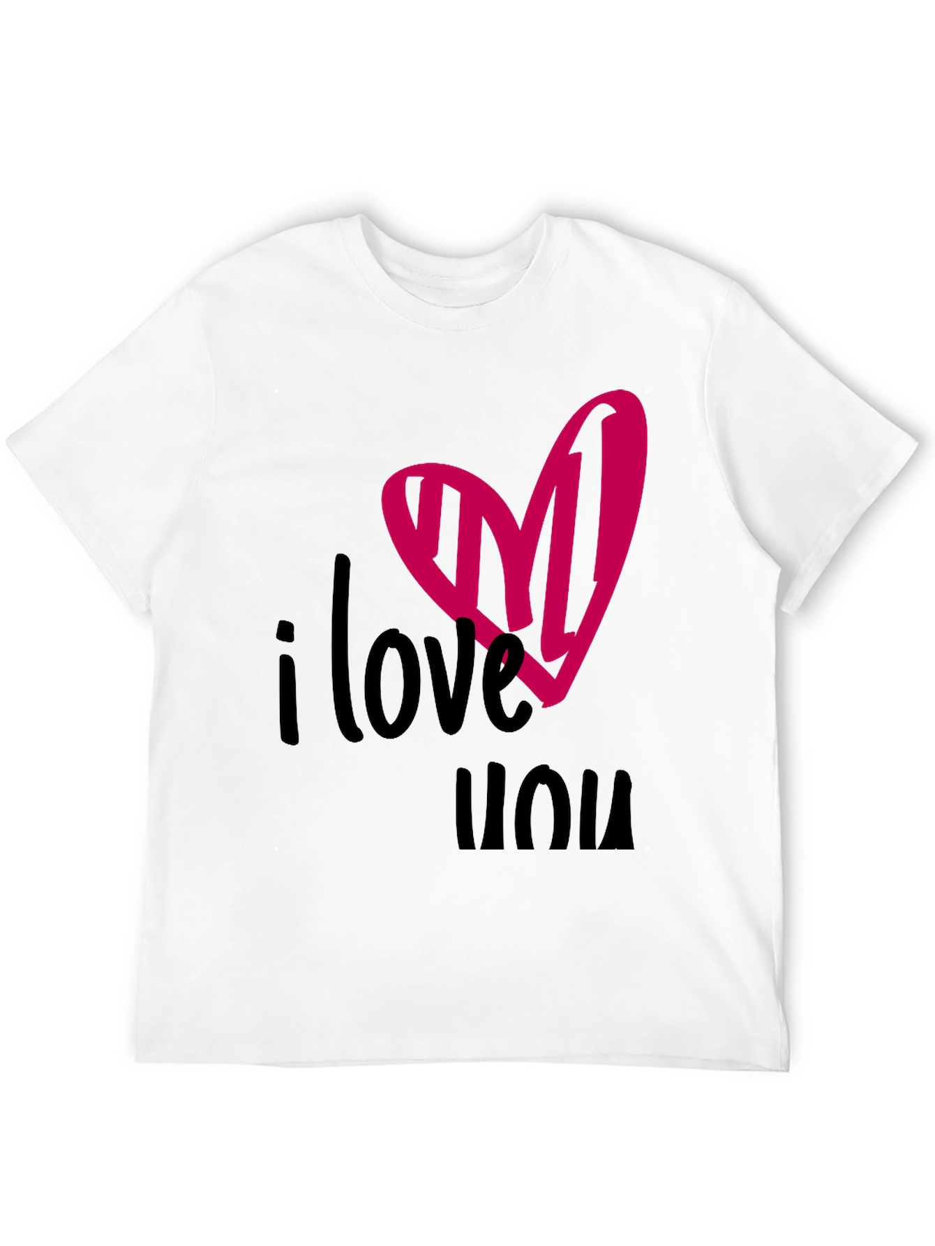 I Love You Heart Tee - Black Graphic T-Shirt