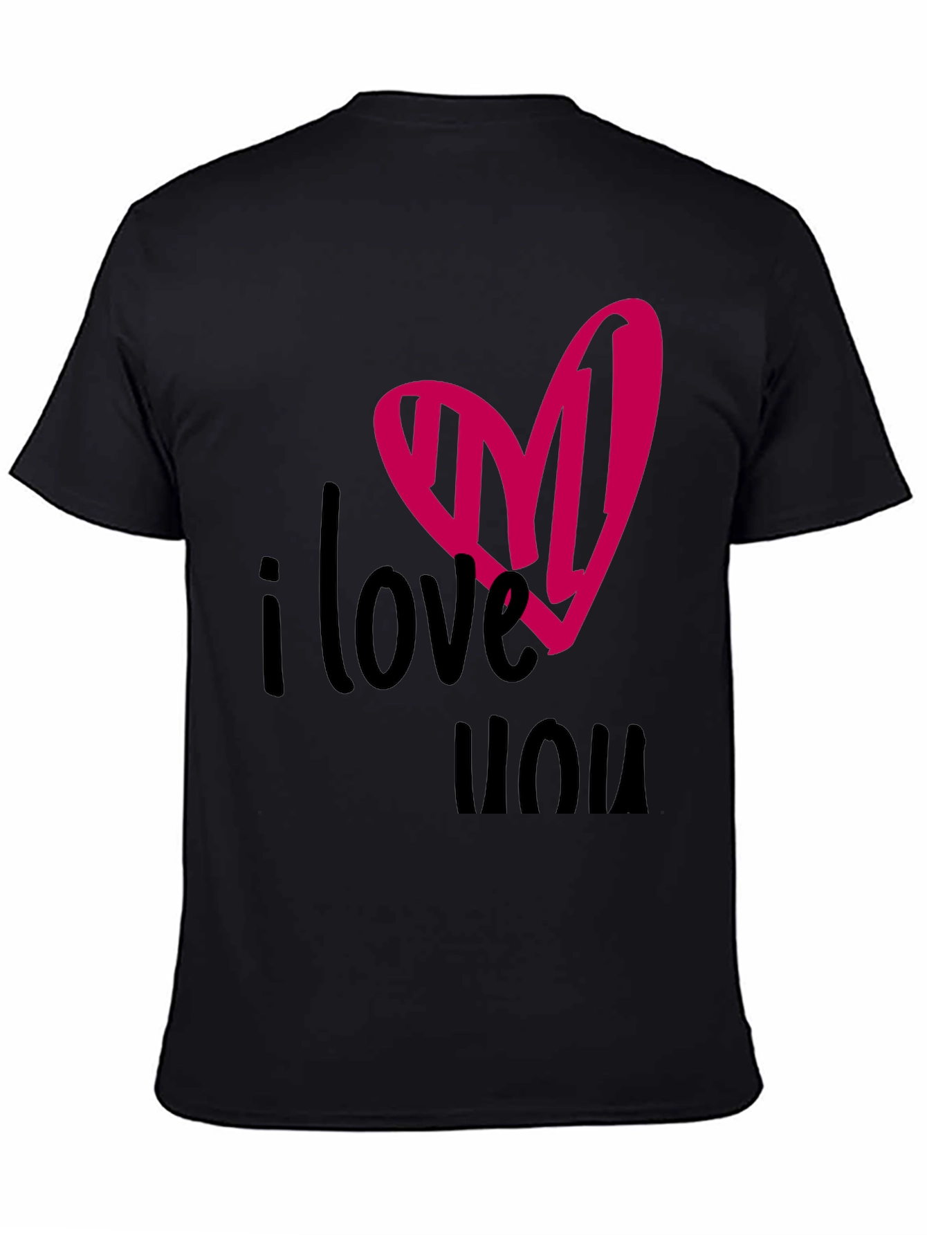 I Love You Heart Tee - Black Graphic T-Shirt