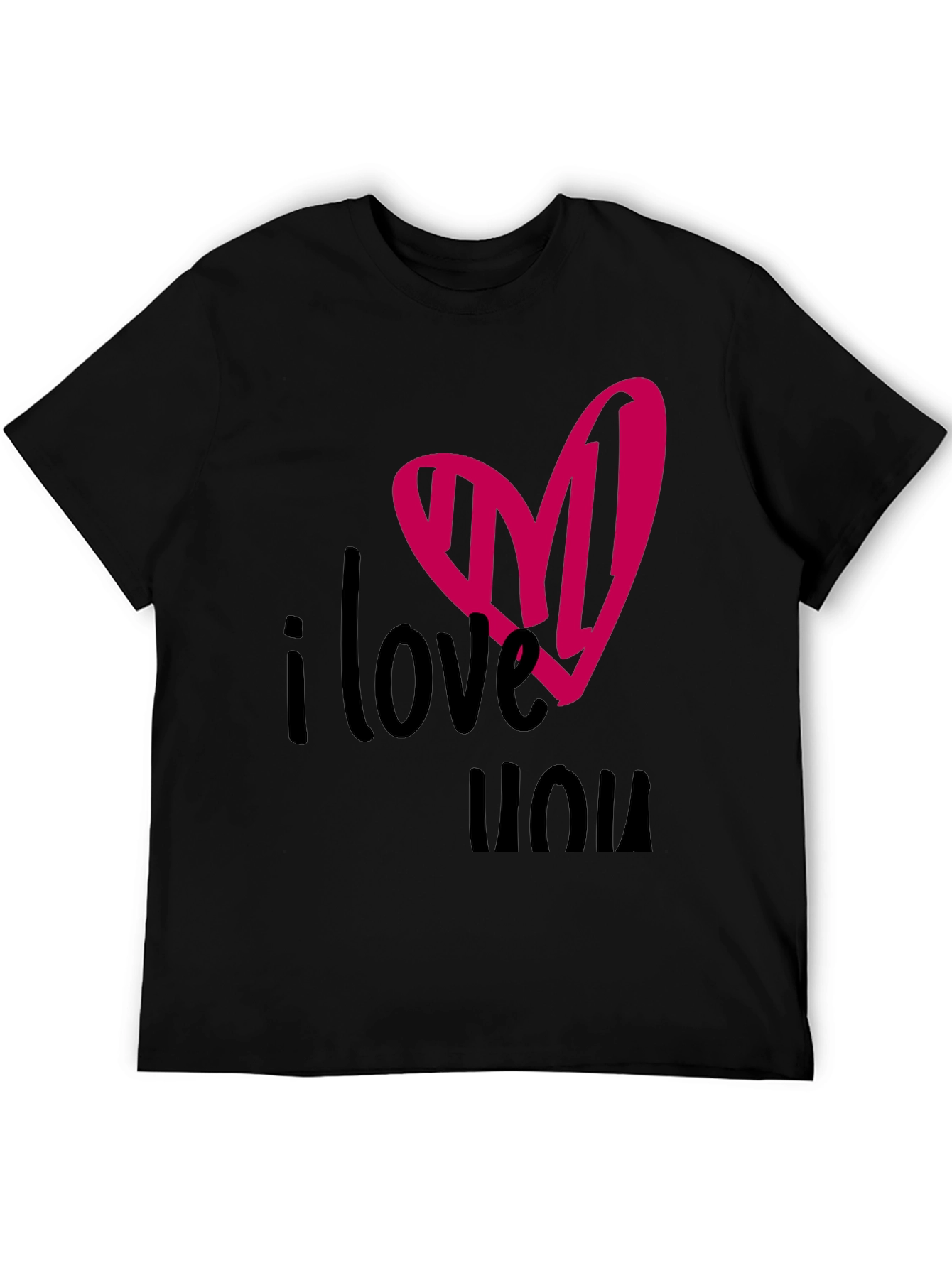 I Love You Heart Tee - Black Graphic T-Shirt