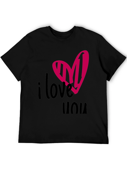 I Love You Heart Tee - Black Graphic T-Shirt