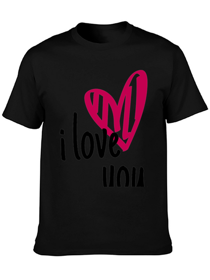 I Love You Heart Tee - Black Graphic T-Shirt