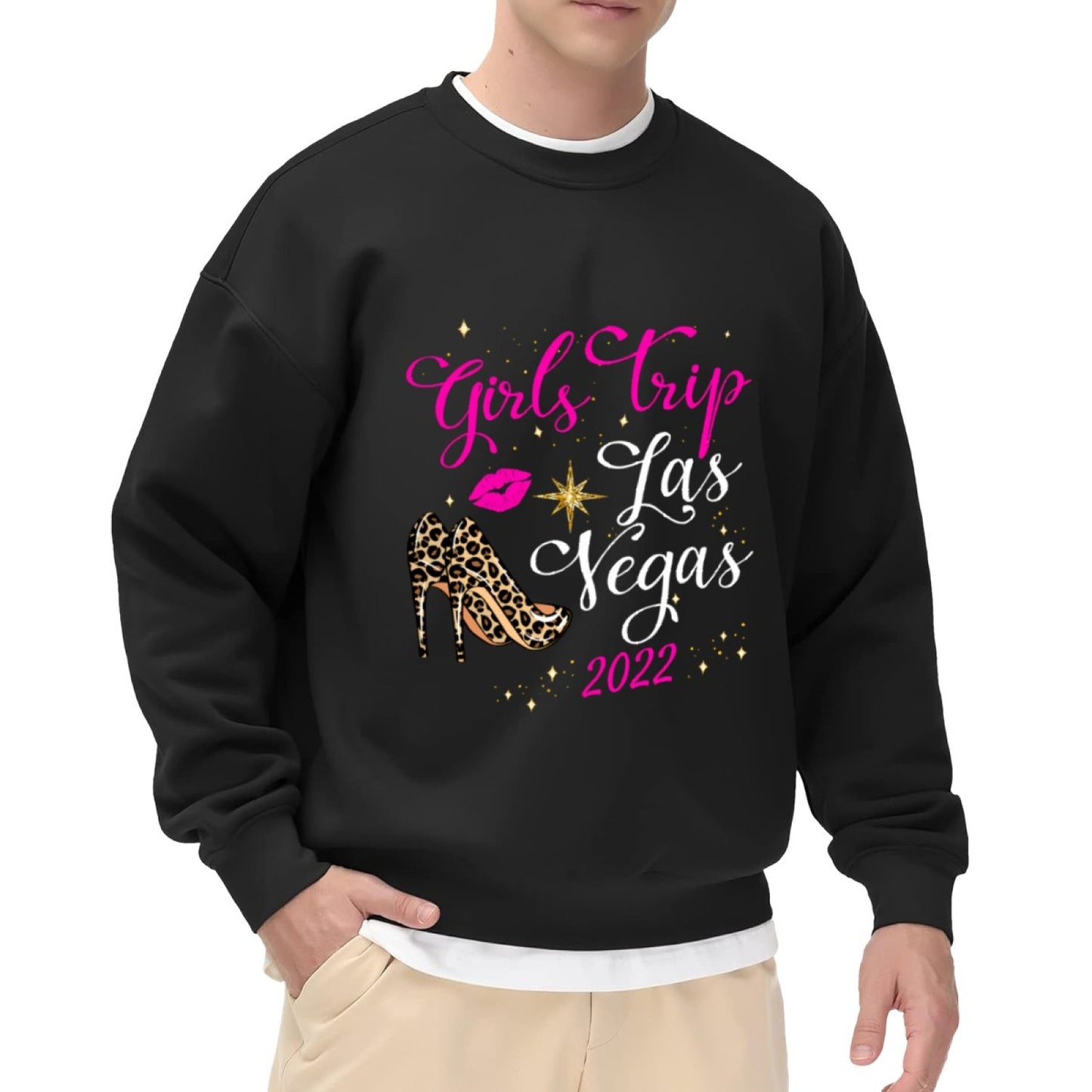 2022 Las Vegas Girls Trip Leopard Shoe Crewneck Sweatshirt