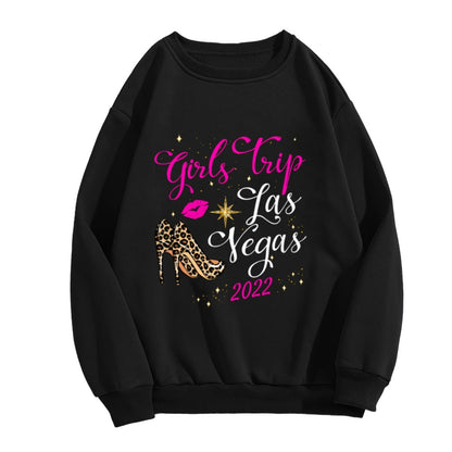 2022 Las Vegas Girls Trip Leopard Shoe Crewneck Sweatshirt