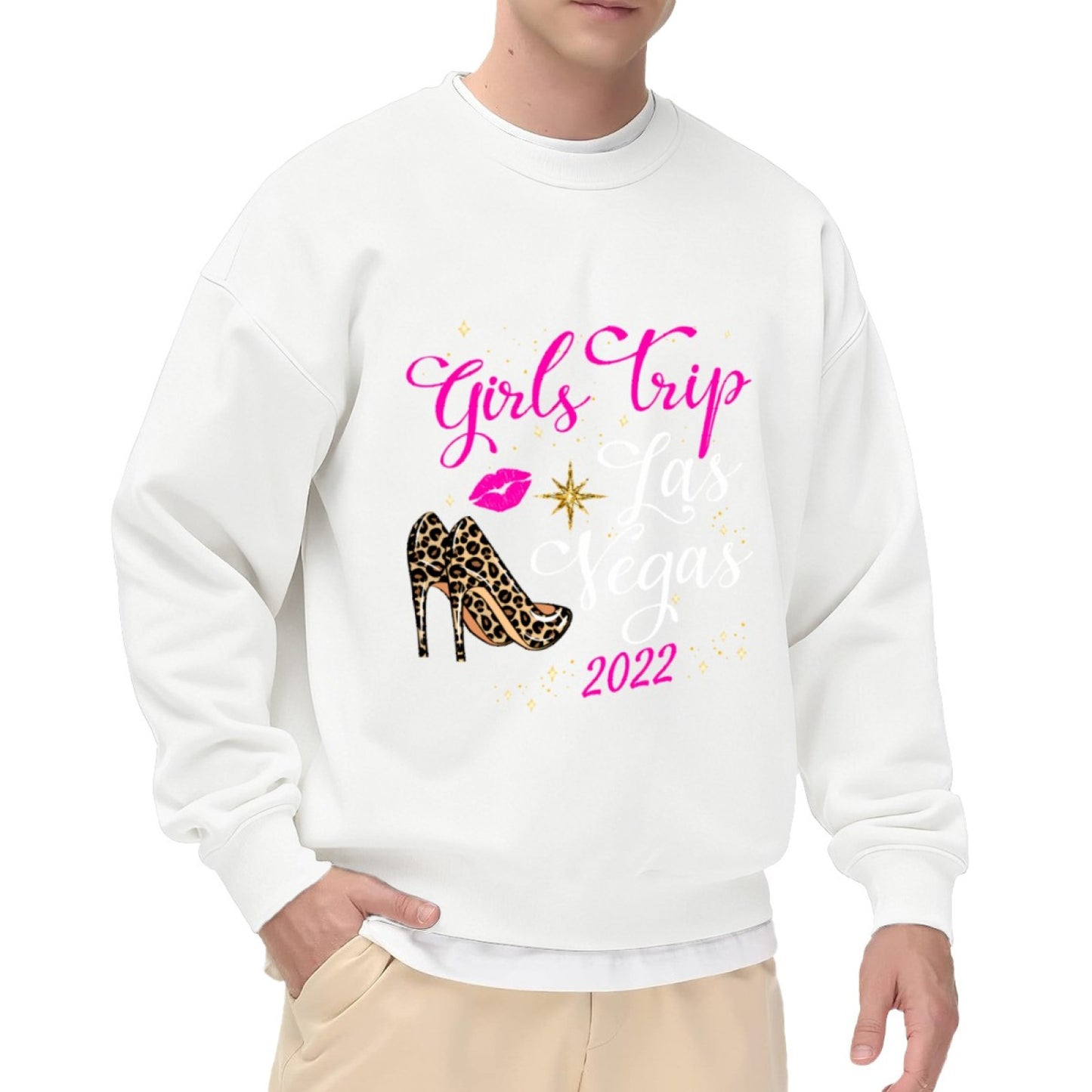 2022 Las Vegas Girls Trip Leopard Shoe Crewneck Sweatshirt