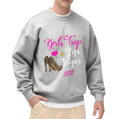 2022 Las Vegas Girls Trip Leopard Shoe Crewneck Sweatshirt