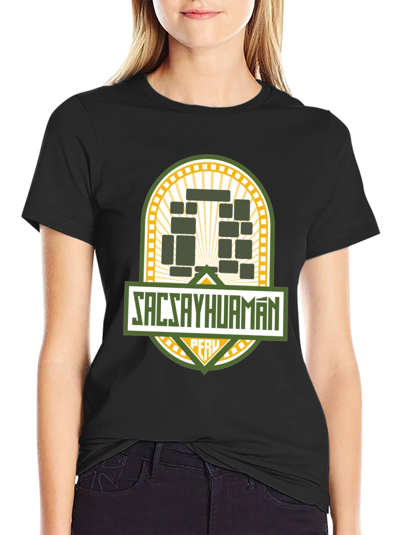Sacsayhuaman Peru T-Shirt Black Tee