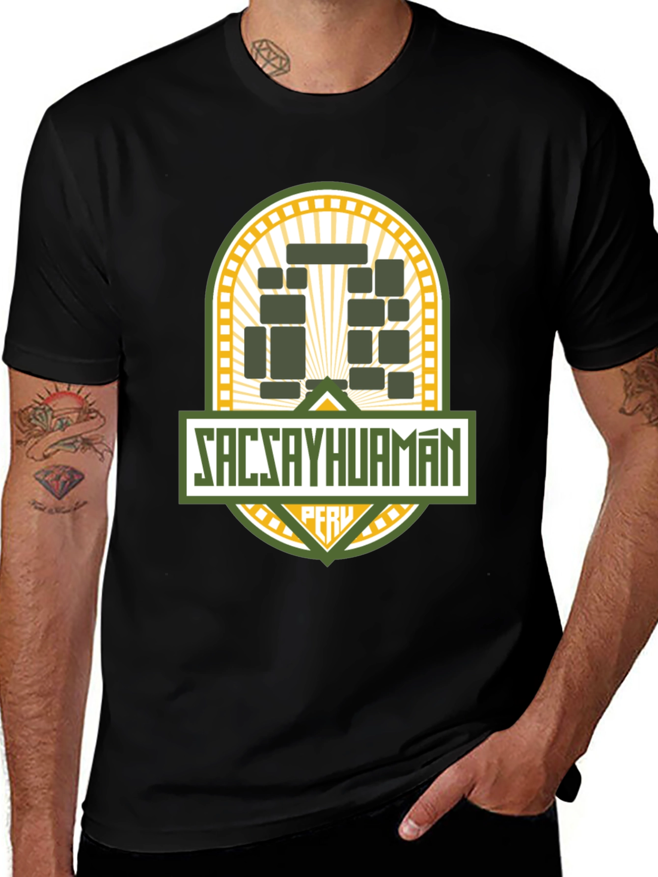 Sacsayhuaman Peru T-Shirt Black Tee