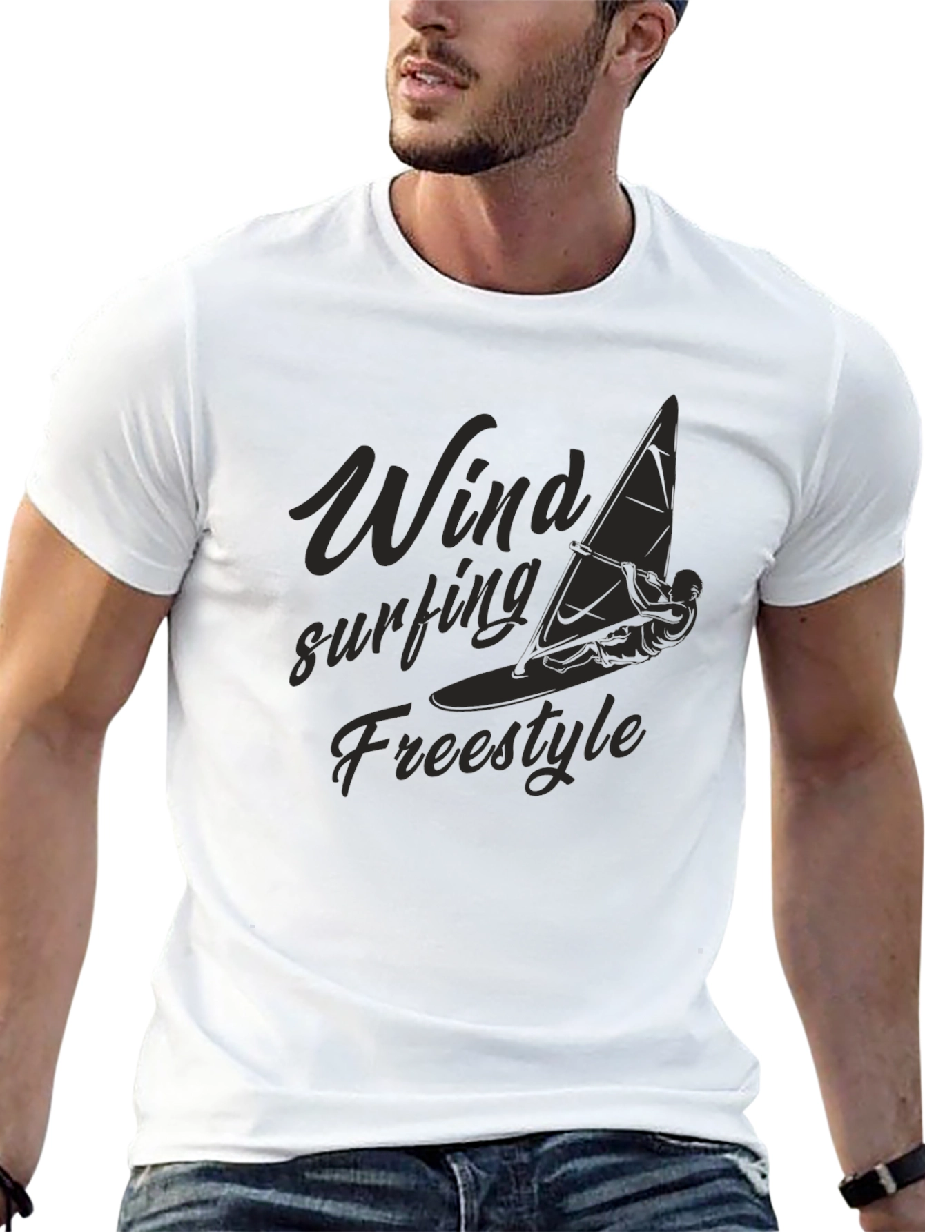 Windsurfing Freestyle Black Graphic Tee
