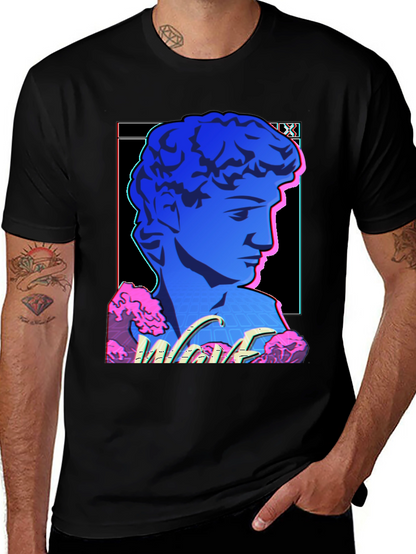 Vaporwave Statue Graphic T-Shirt - Trendy Style