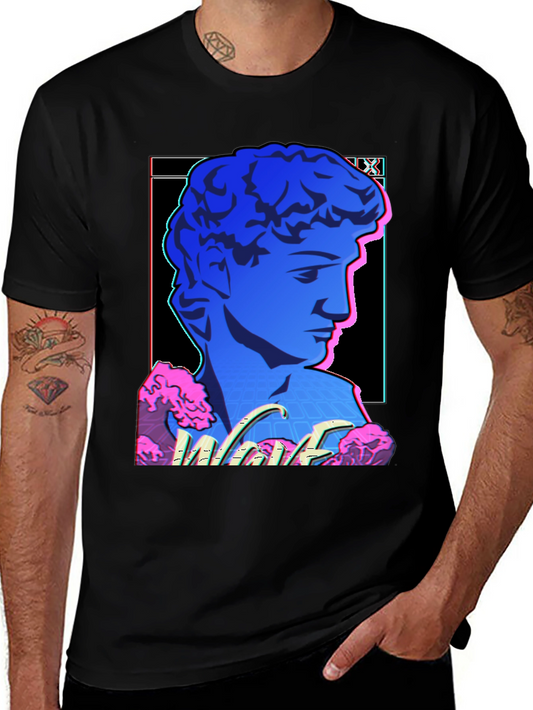 Vaporwave Statue Graphic T-Shirt - Trendy Style
