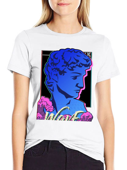 Vaporwave Statue Graphic T-Shirt - Trendy Style