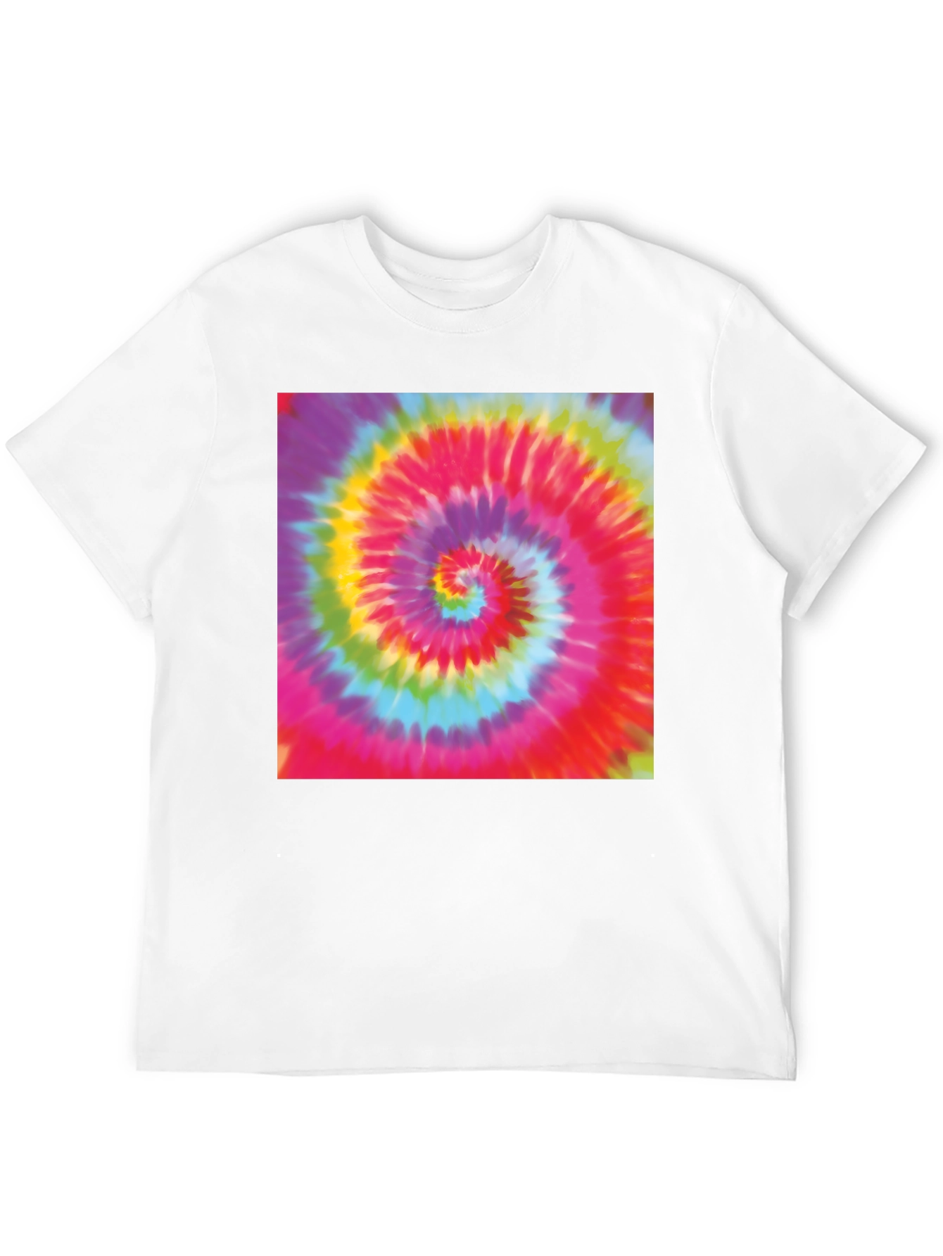 Tie-Dye Swirl Graphic Tee - Black Cotton Blend T-Shirt