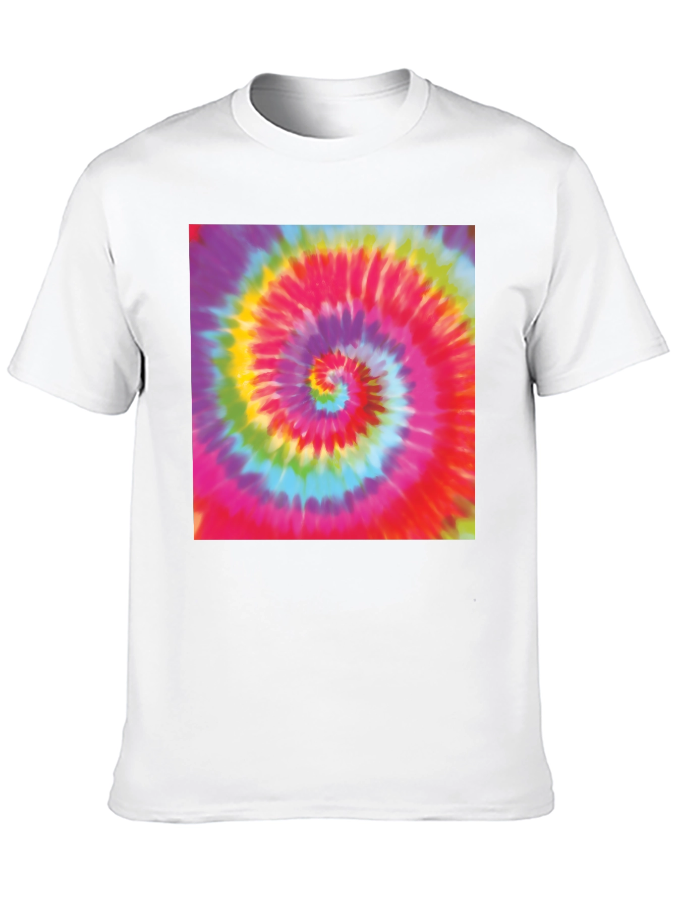 Tie-Dye Swirl Graphic Tee - Black Cotton Blend T-Shirt