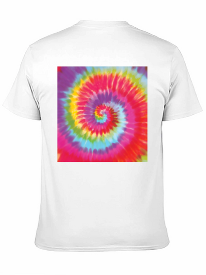 Tie-Dye Swirl Graphic Tee - Black Cotton Blend T-Shirt