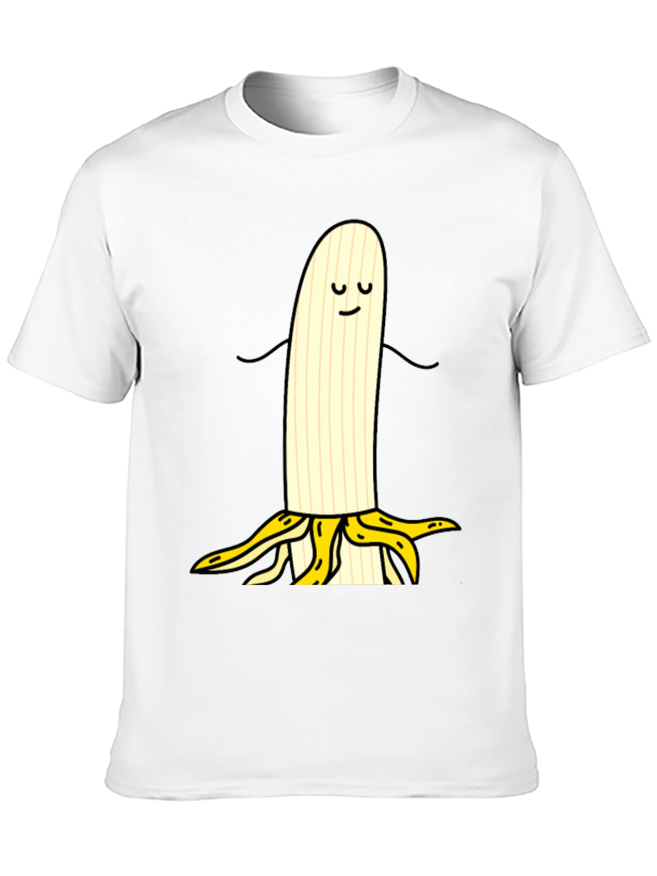 Funny Banana Cartoon Black T-Shirt