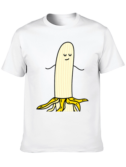 Funny Banana Cartoon Black T-Shirt