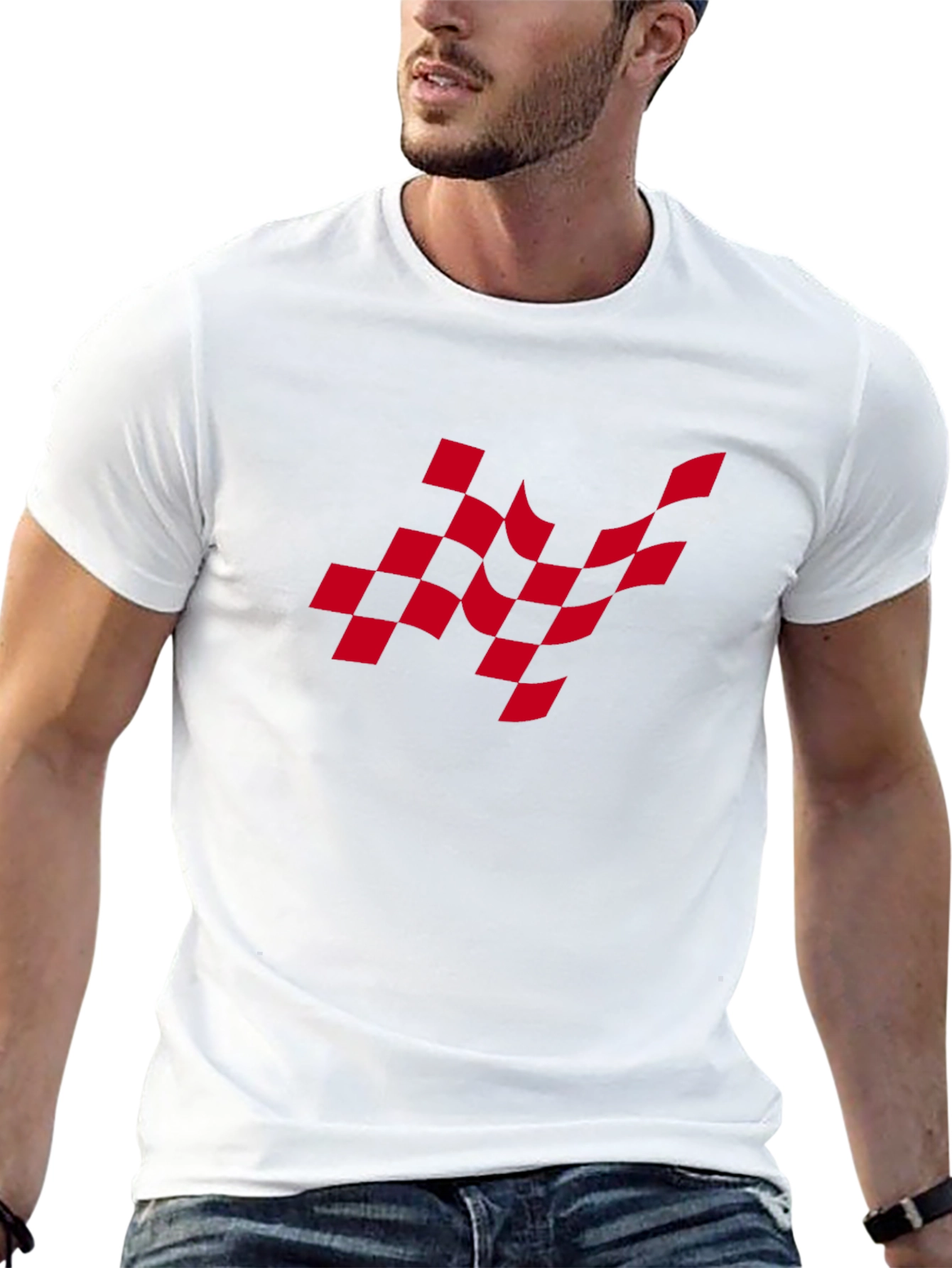 Checkered Flag Graphic Tee - Race Day Ready!