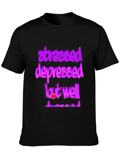 Stressed Depressed But Well Dressed Graphic Tee