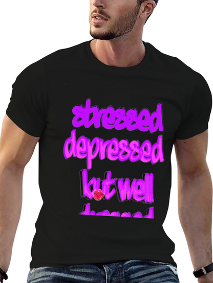 Stressed Depressed But Well Dressed Graphic Tee