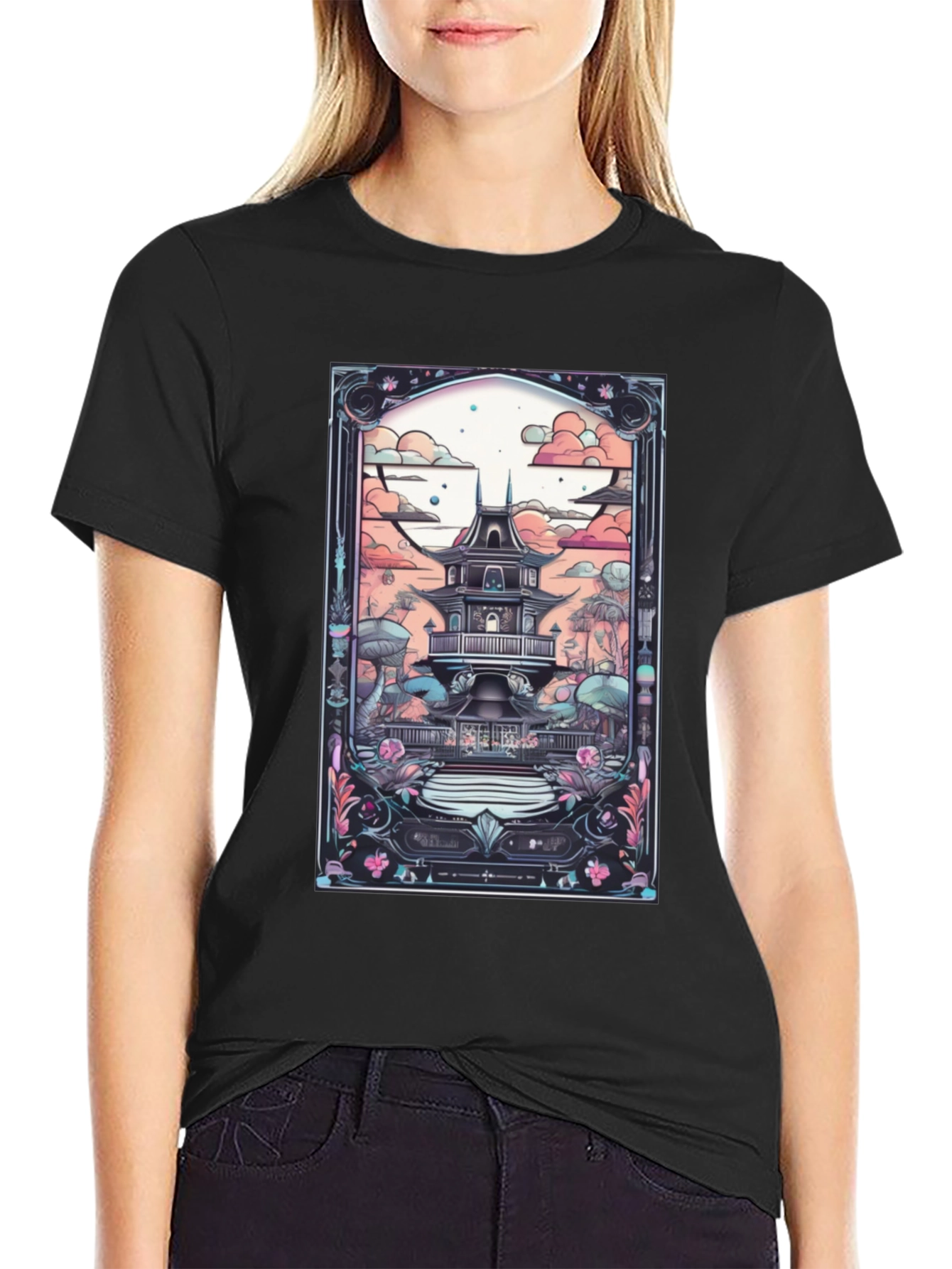 Artistic Japanese Pagoda T-Shirt