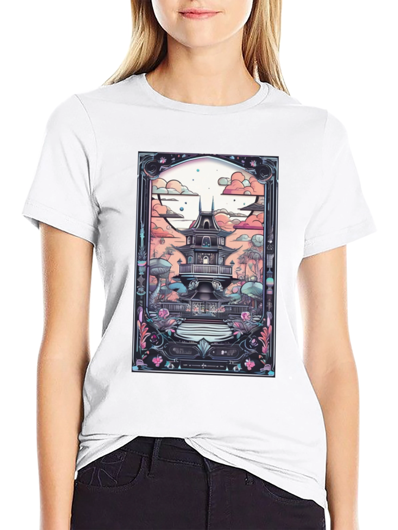 Artistic Japanese Pagoda T-Shirt