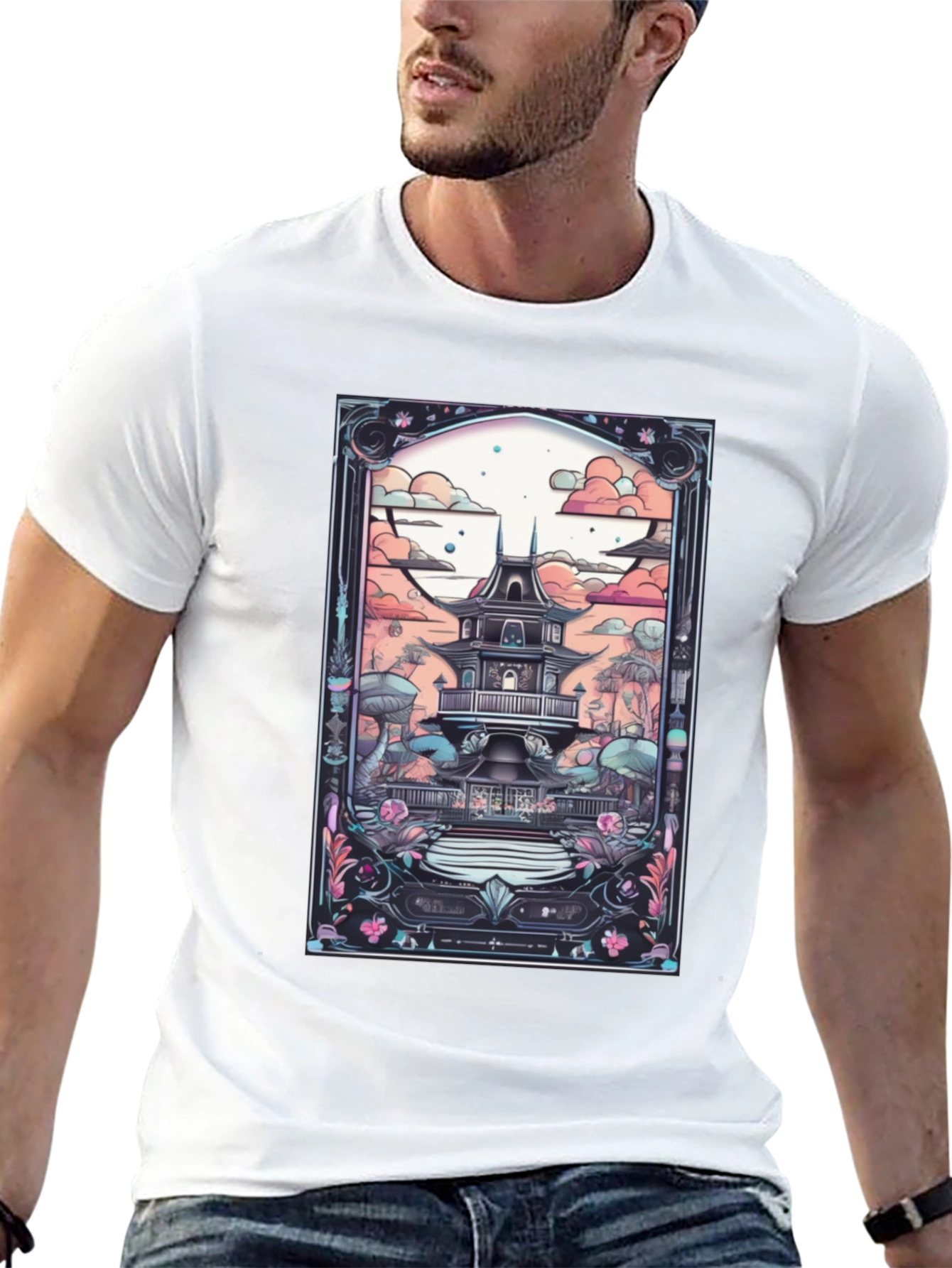 Artistic Japanese Pagoda T-Shirt
