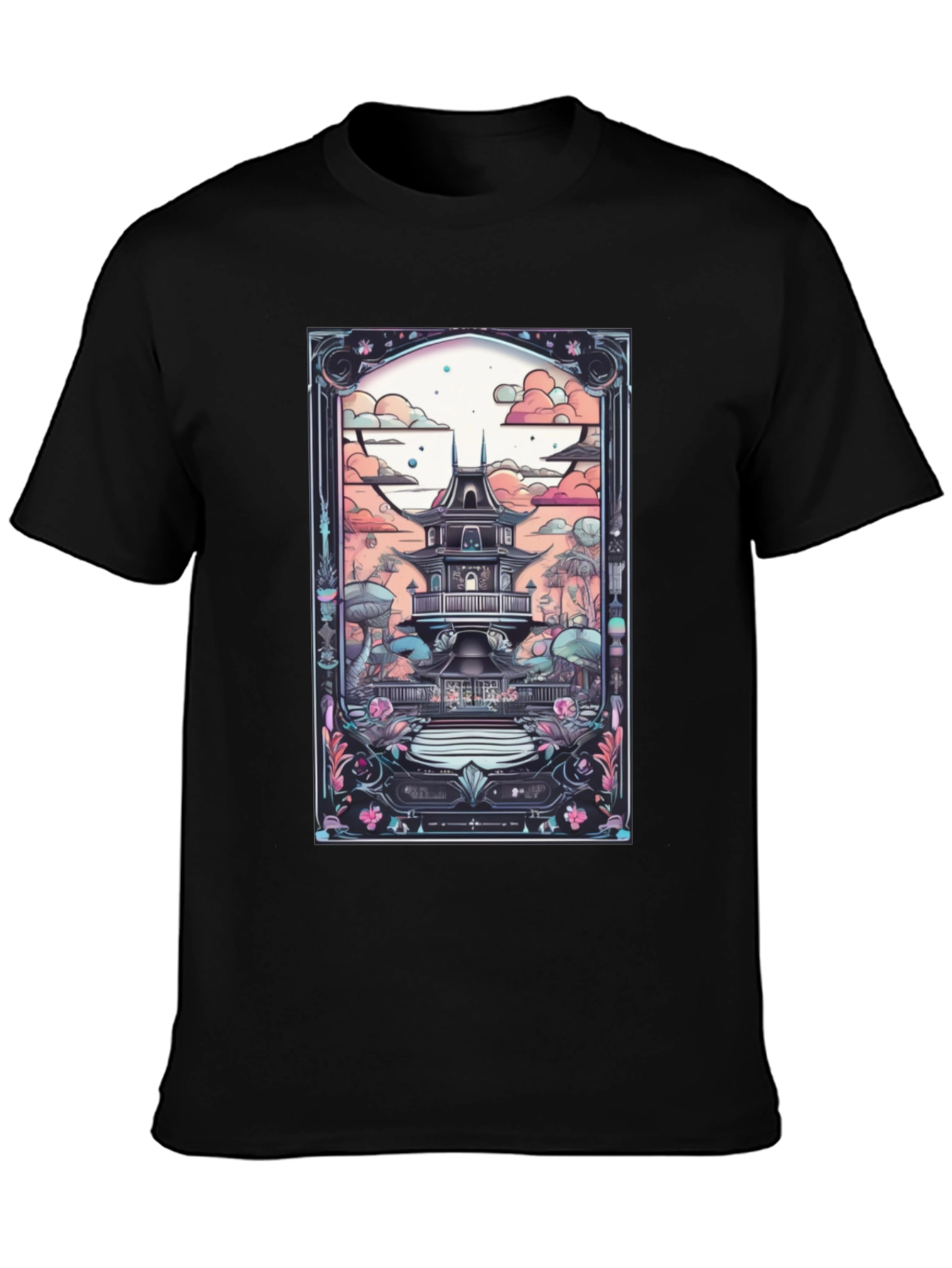Artistic Japanese Pagoda T-Shirt