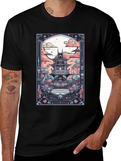 Artistic Japanese Pagoda T-Shirt