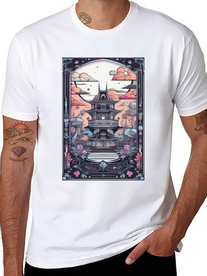 Artistic Japanese Pagoda T-Shirt