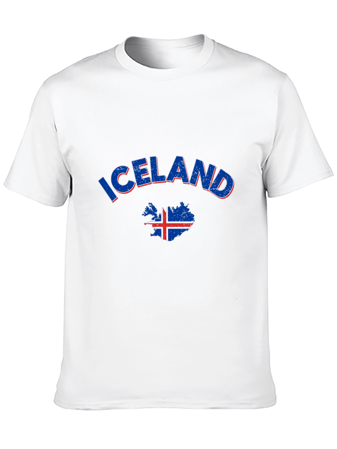 Iceland Map Flag T-Shirt Black Crew Neck Tee