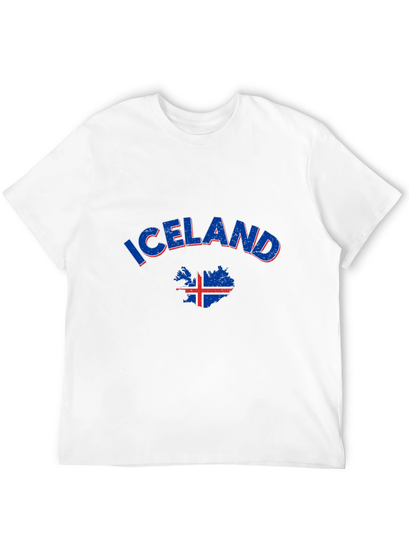 Iceland Map Flag T-Shirt Black Crew Neck Tee