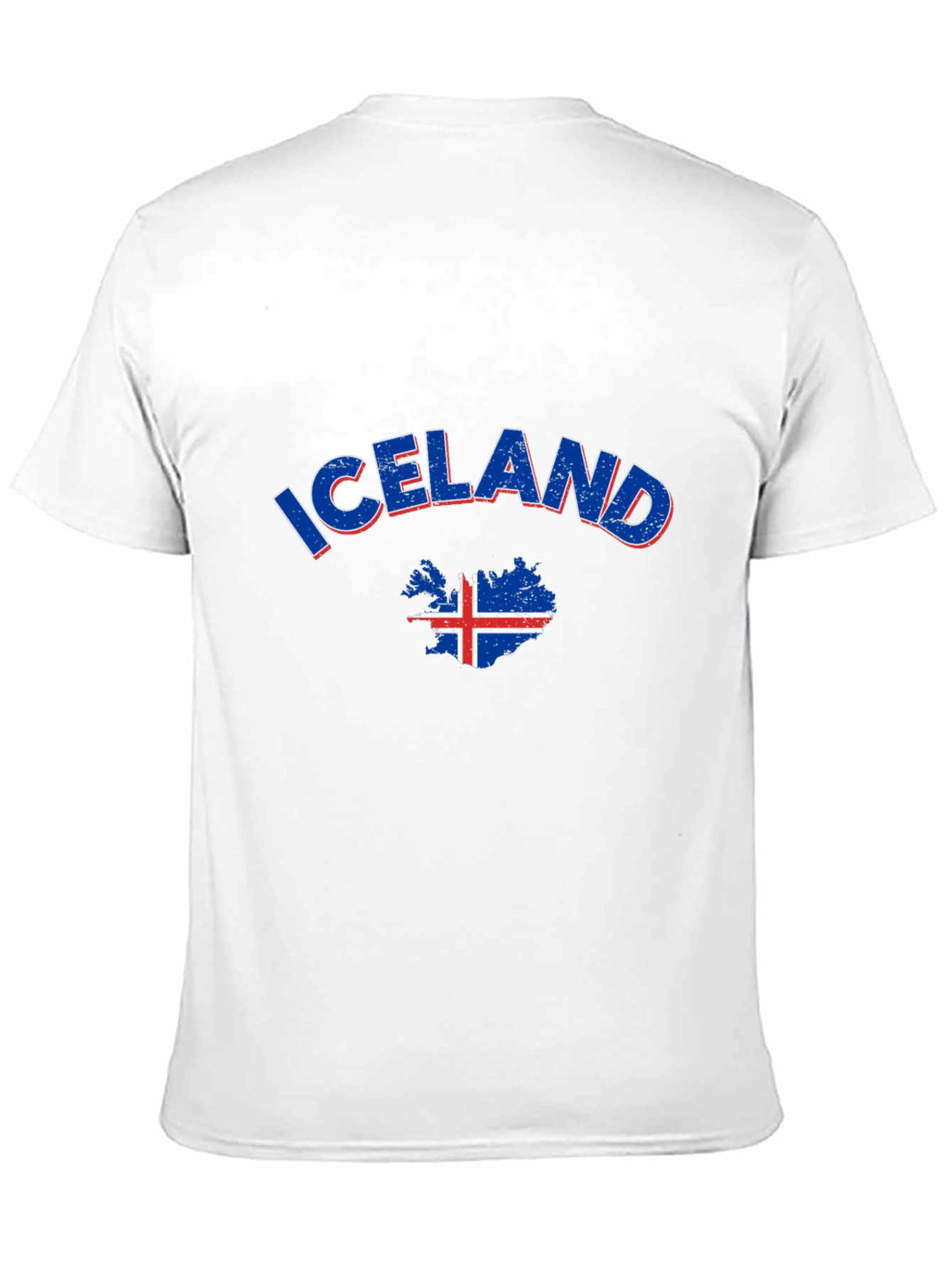 Iceland Map Flag T-Shirt Black Crew Neck Tee