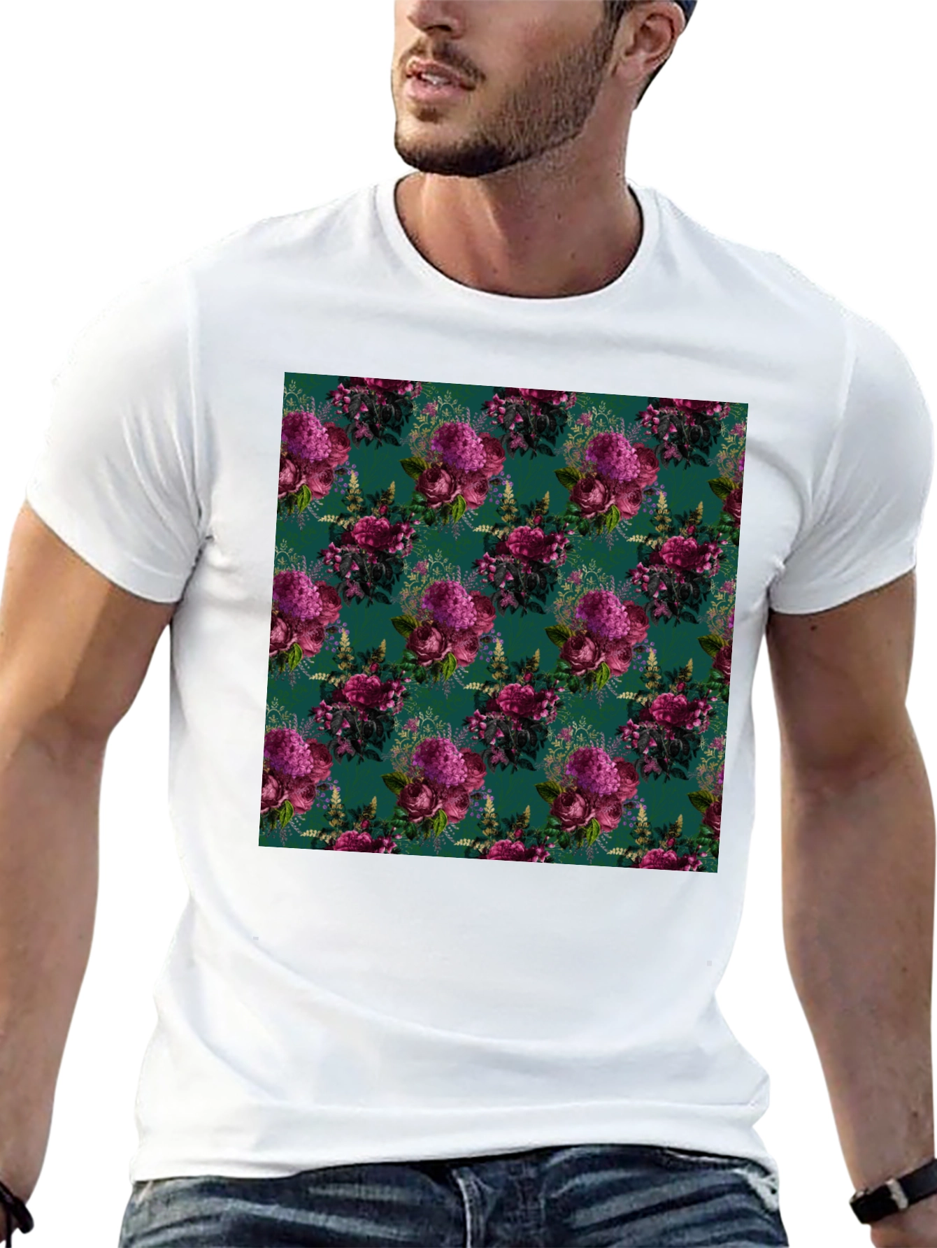 Floral Bouquet Patterned Mens T-Shirt