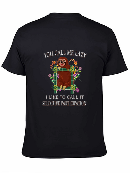 Lazy Sloth Graphic Tee: Selective Participation