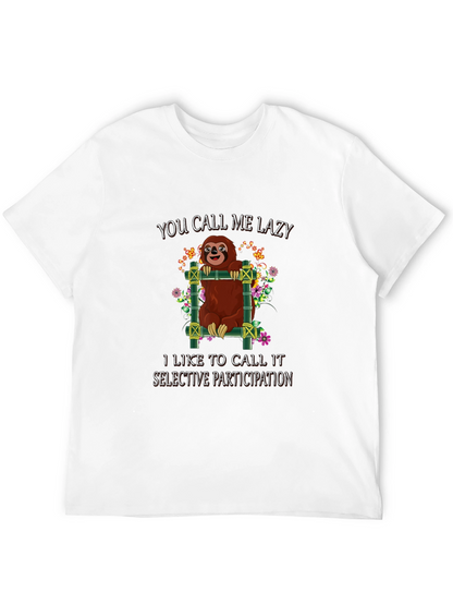 Lazy Sloth Graphic Tee: Selective Participation
