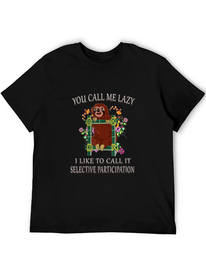 Lazy Sloth Graphic Tee: Selective Participation