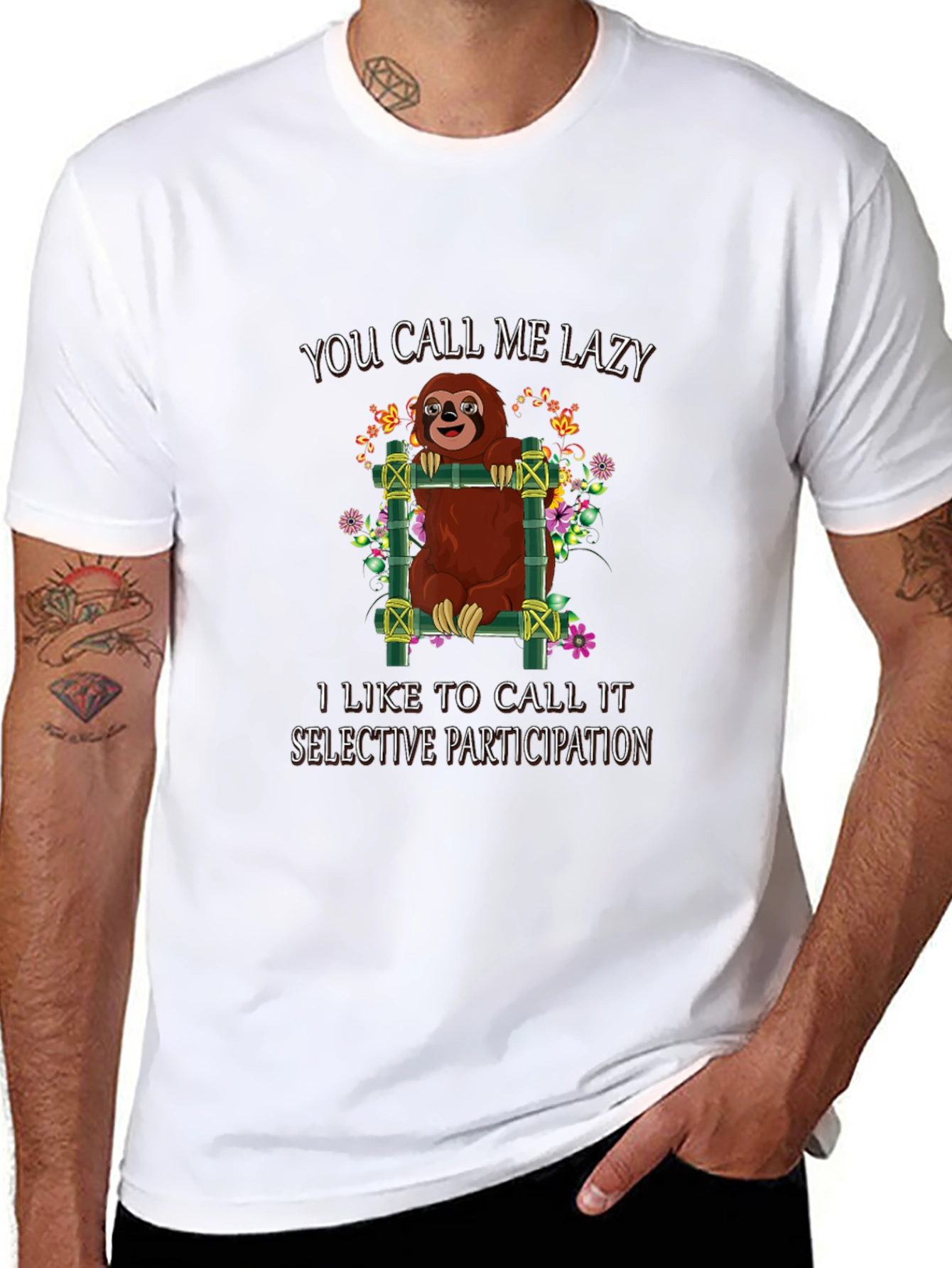 Lazy Sloth Graphic Tee: Selective Participation