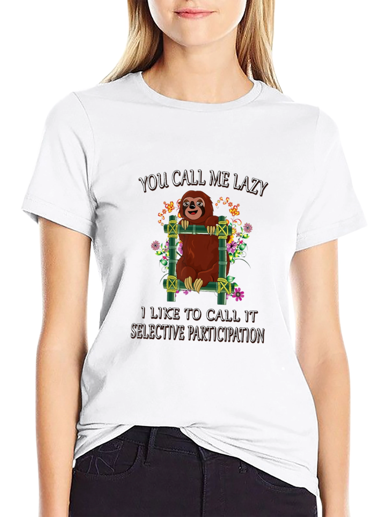 Lazy Sloth Graphic Tee: Selective Participation