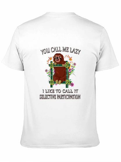 Lazy Sloth Graphic Tee: Selective Participation