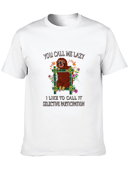 Lazy Sloth Graphic Tee: Selective Participation