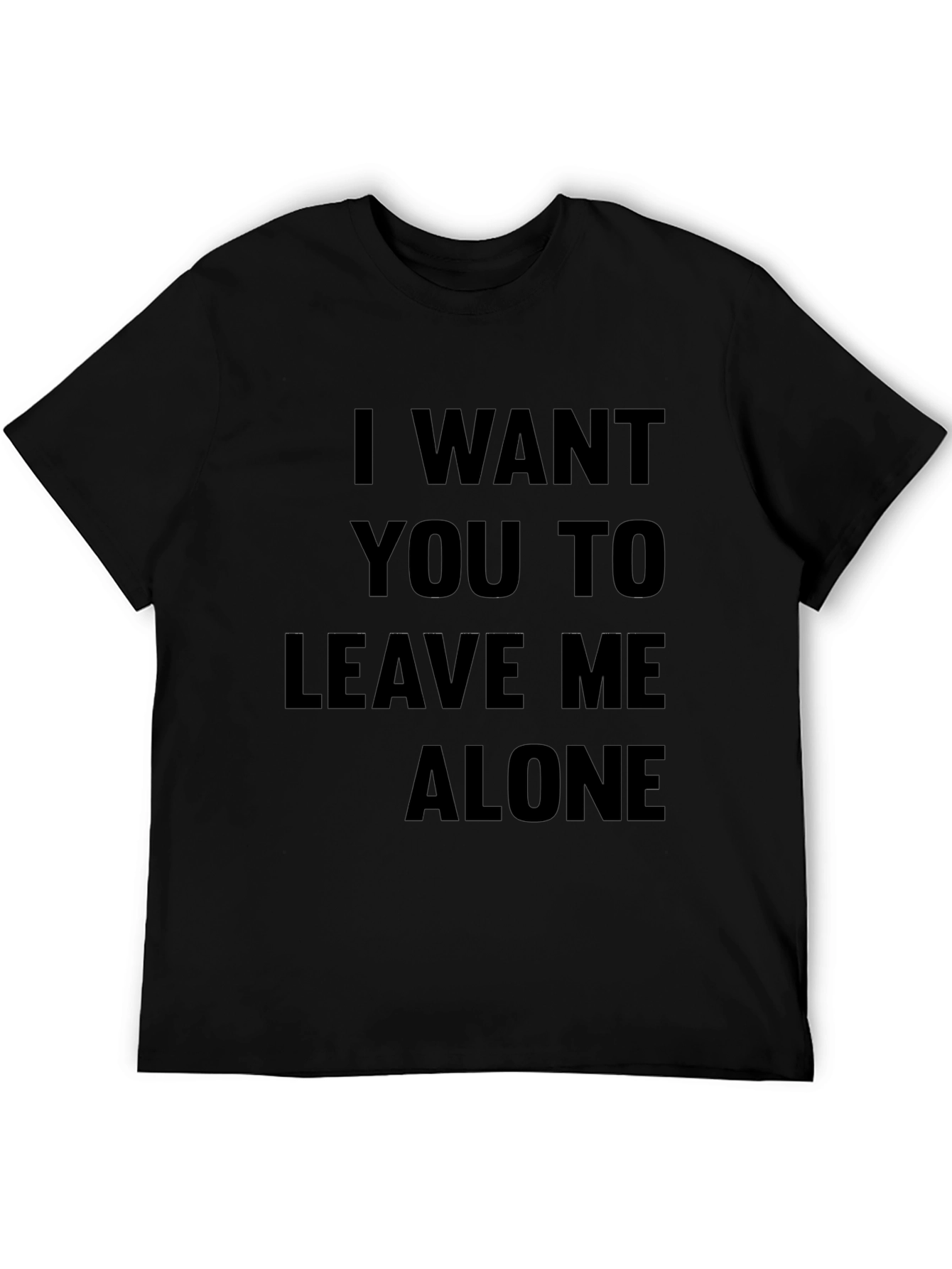 Leave Me Alone Slogan Tee - Black T-Shirt
