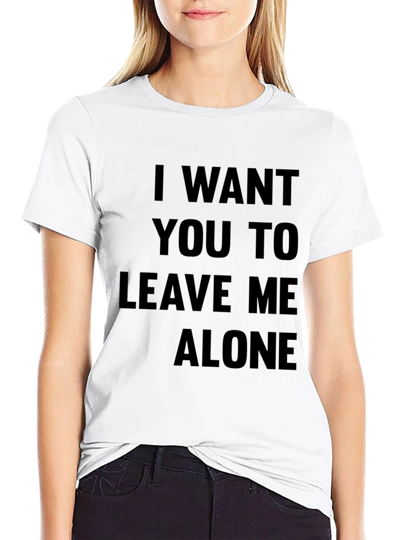 Leave Me Alone Slogan Tee - Black T-Shirt
