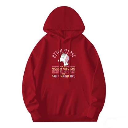 Rainbow Fart Unicorn Bitch Please Funny Hoodie