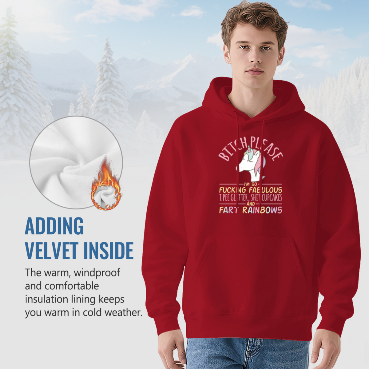 Rainbow Fart Unicorn Bitch Please Funny Hoodie