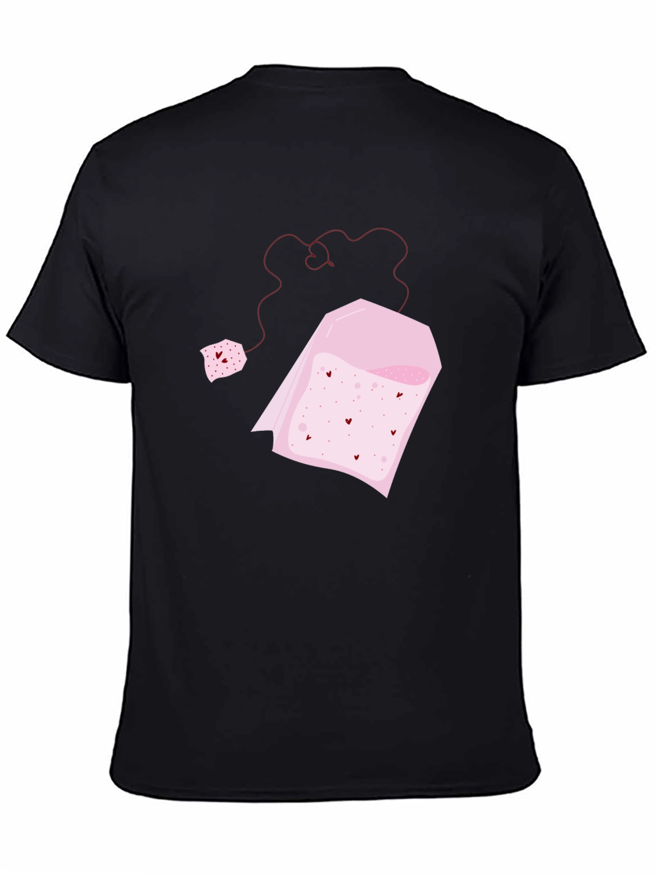 Heart Tea Bag Graphic Tee - Black