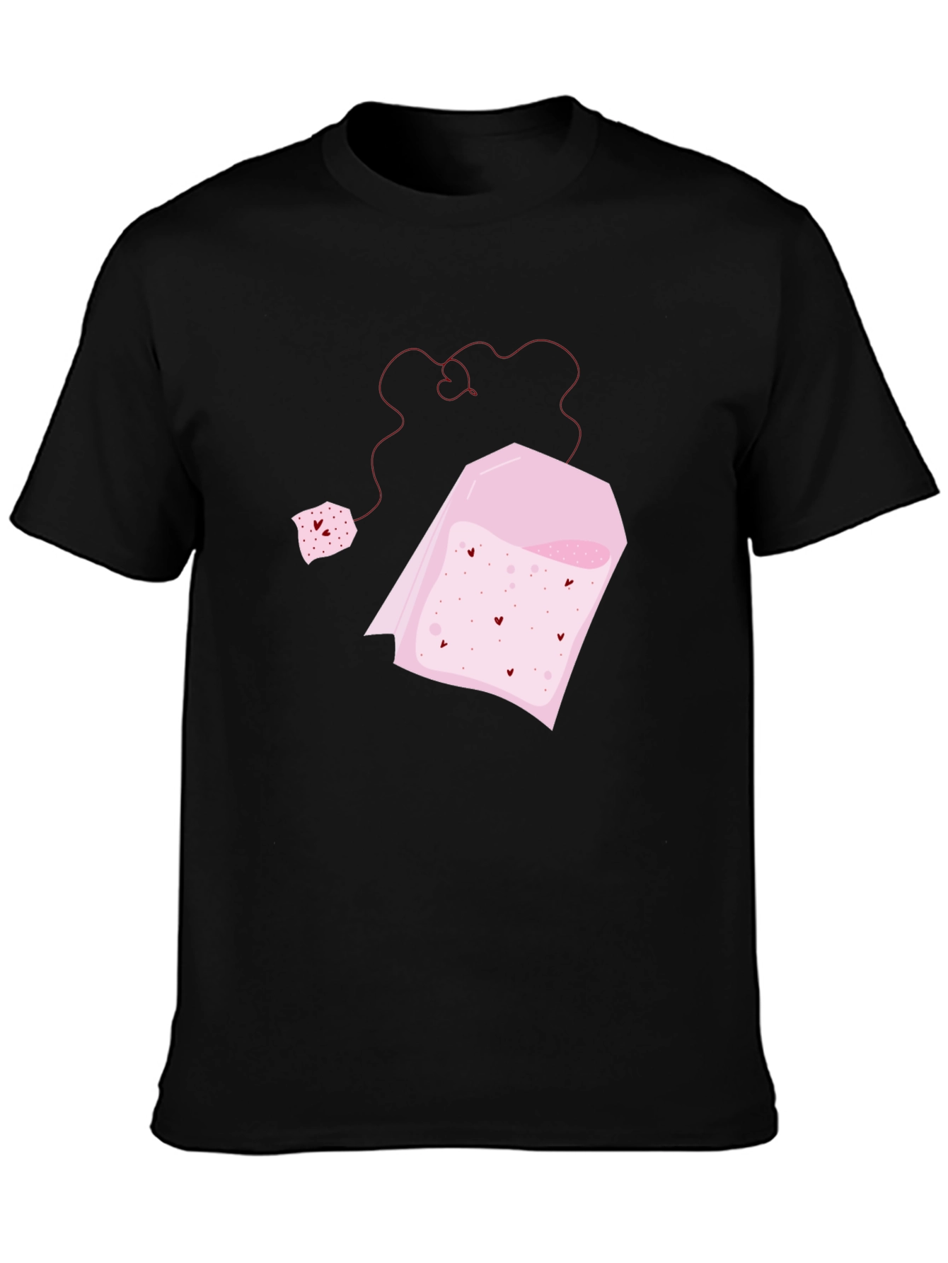 Heart Tea Bag Graphic Tee - Black