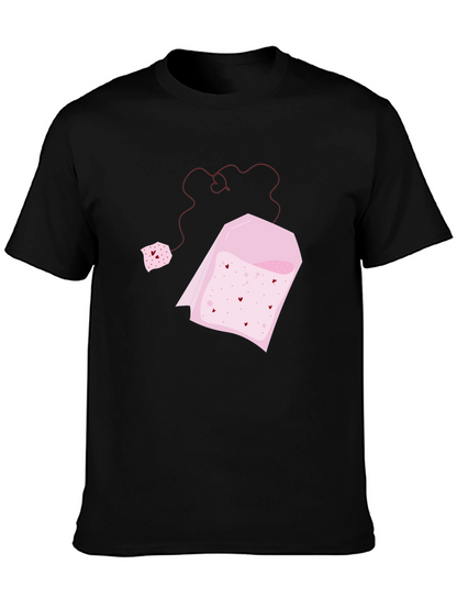 Heart Tea Bag Graphic Tee - Black