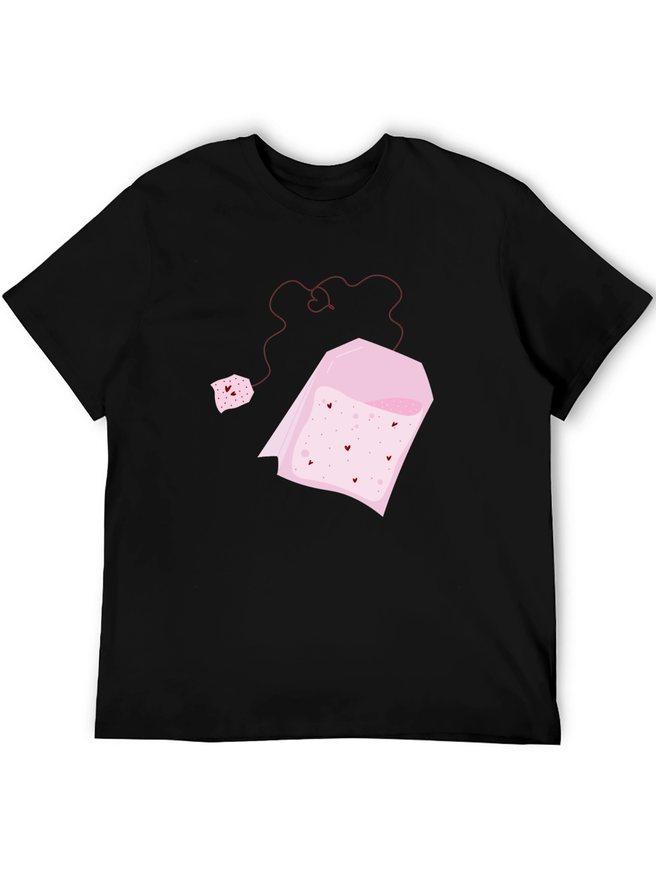 Heart Tea Bag Graphic Tee - Black